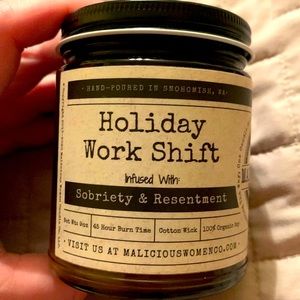 New RARE Malicious Women Bad Santa spiked eggnog rum 9 oz jar organic soy candle